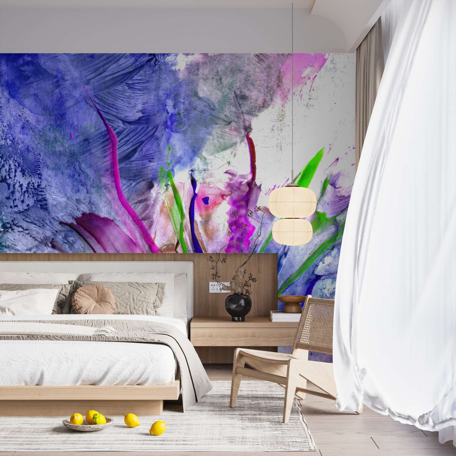 Fotobehang abstractie in heldere kleurschakeringen