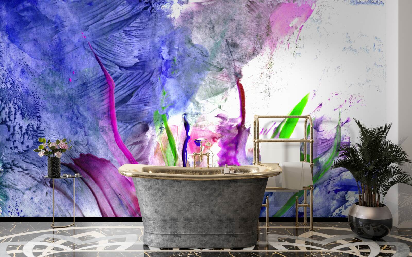 Fotobehang abstractie in heldere kleurschakeringen