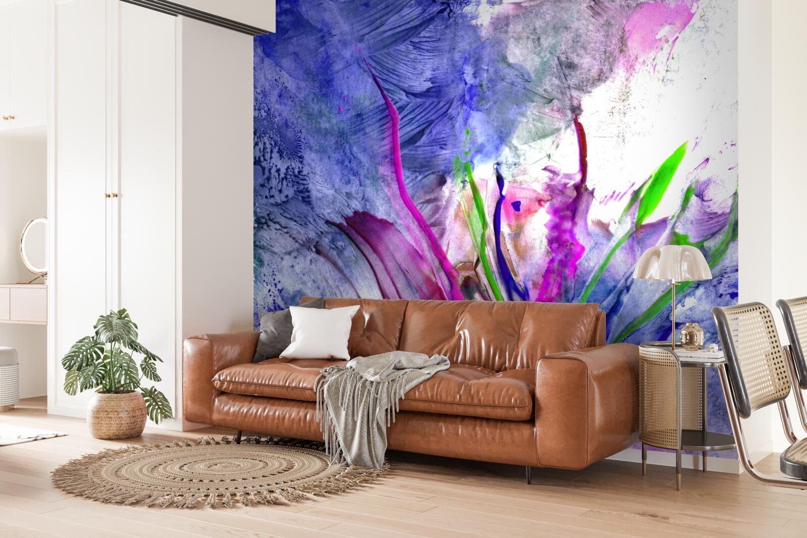 Fotobehang abstractie in heldere kleurschakeringen