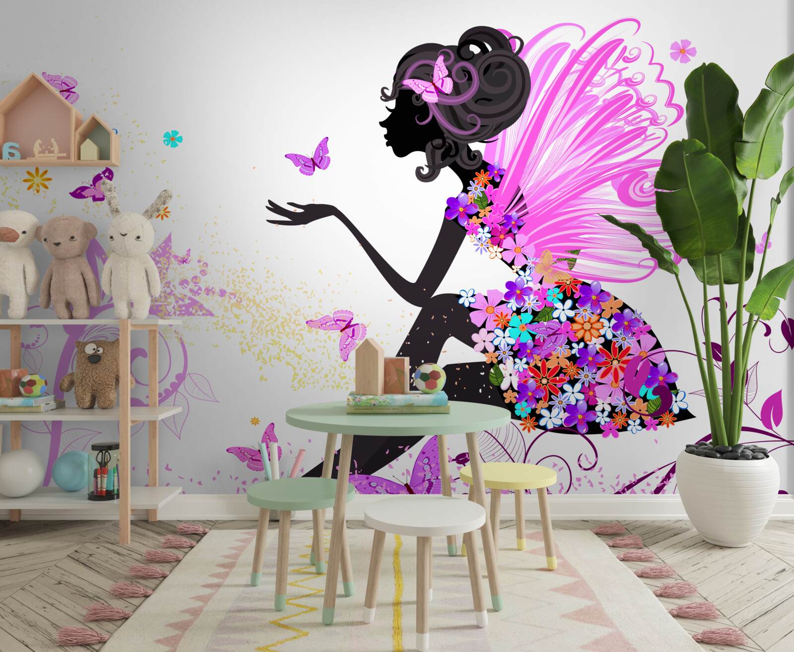 Fotobehang lentebloemen fee