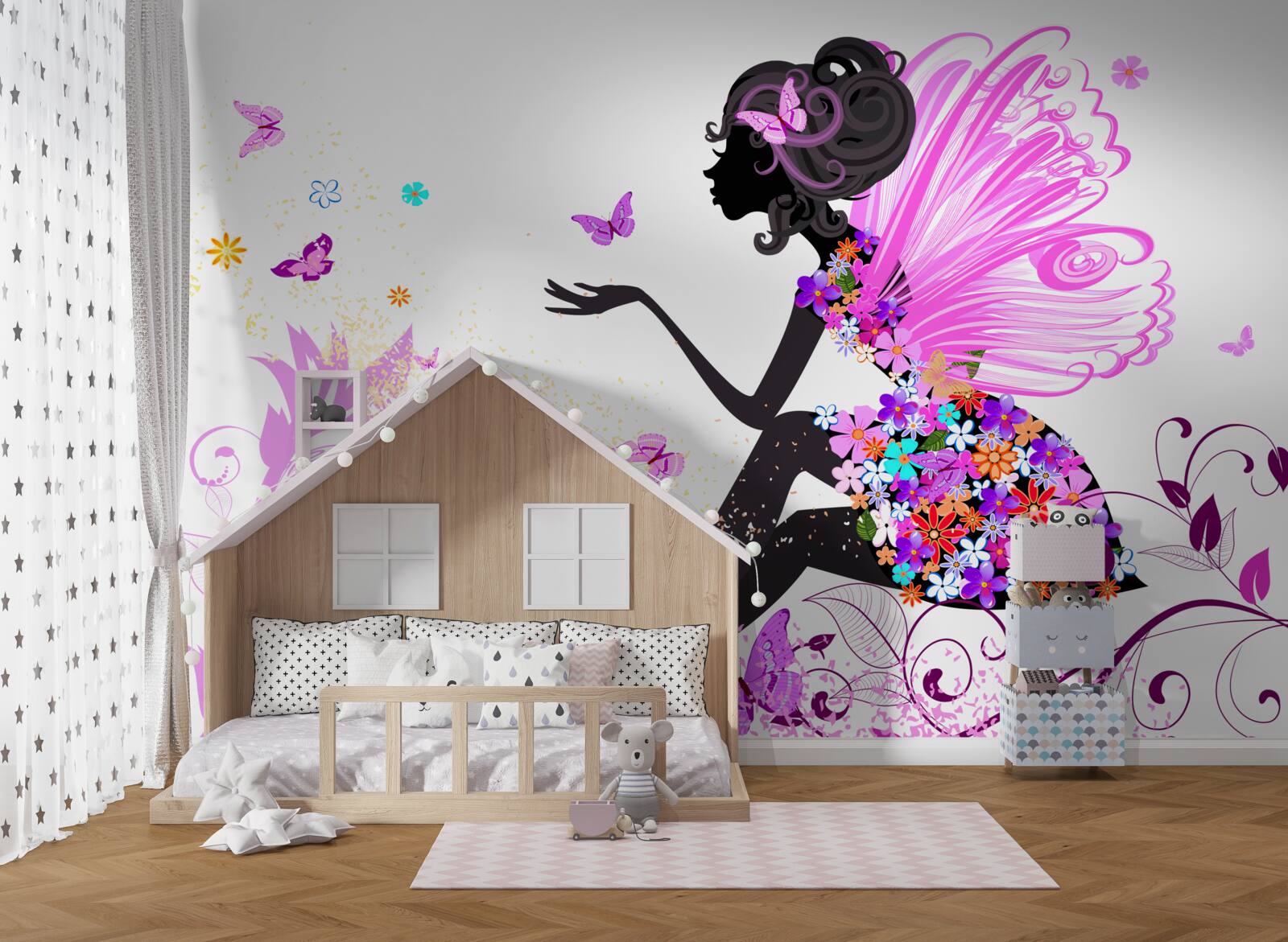 Fotobehang lentebloemen fee