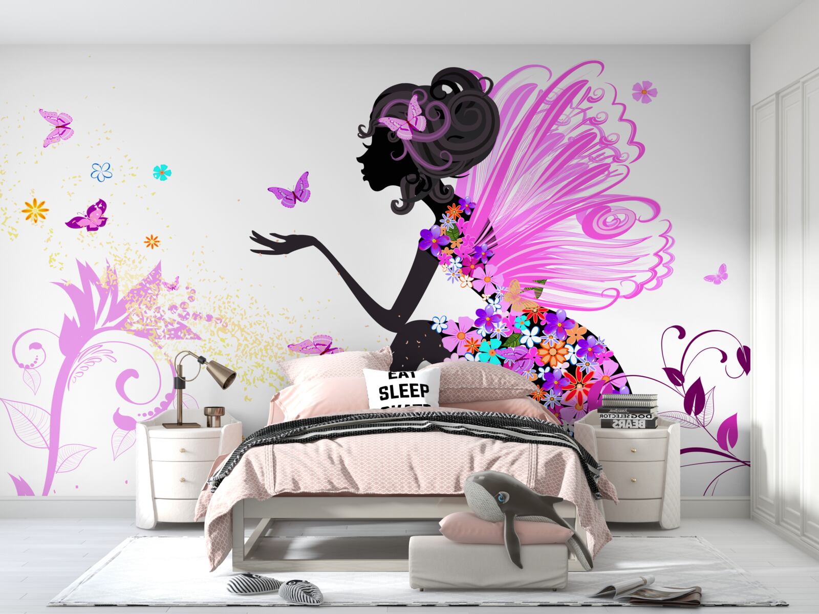 Fotobehang lentebloemen fee