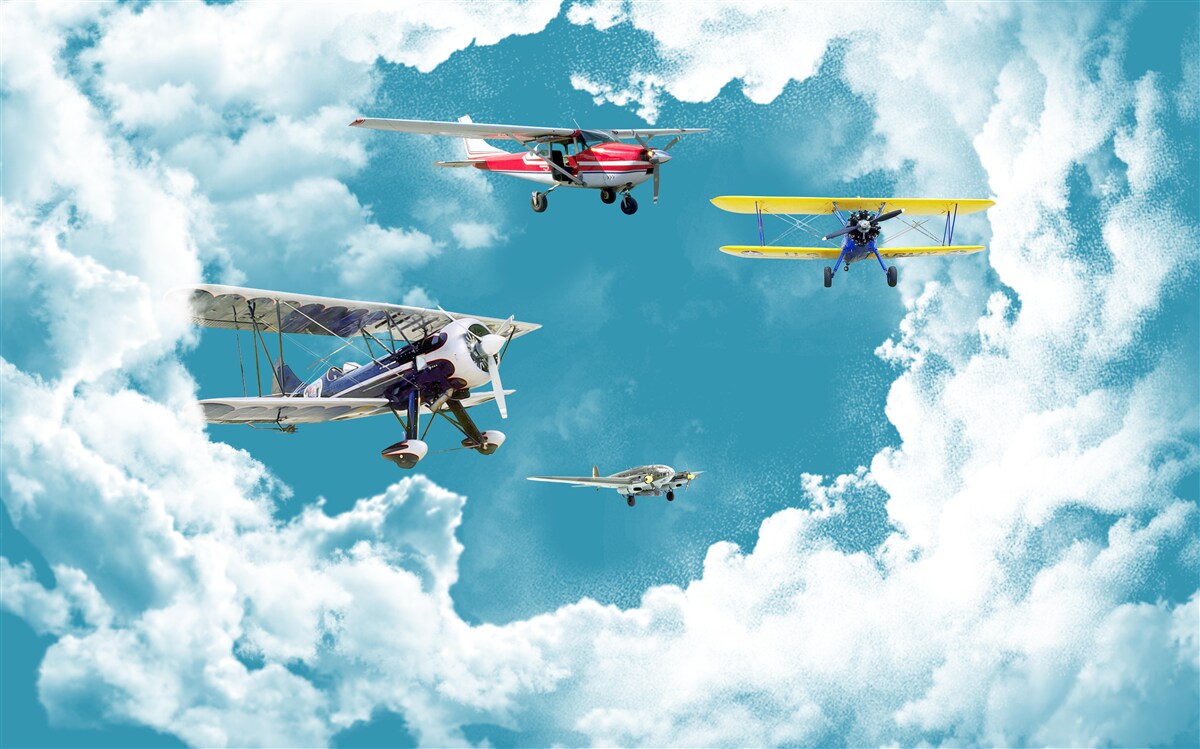 Fotobehang de vliegtuigen zijn in de lucht