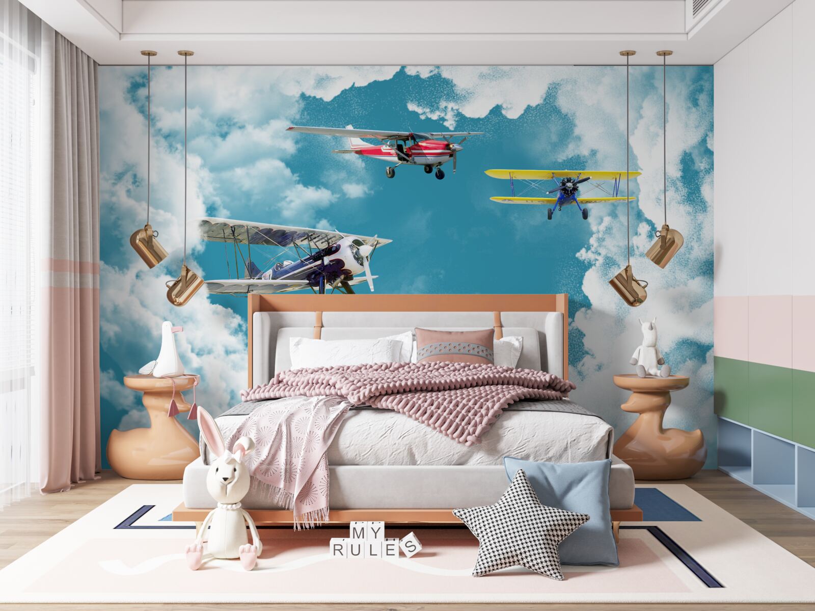 Fotobehang de vliegtuigen zijn in de lucht