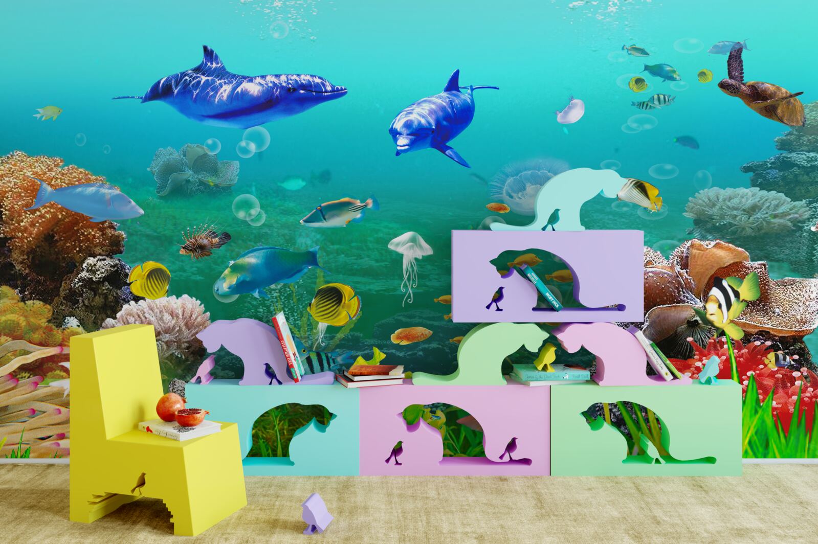 Fotobehang de diversiteit van het onderwaterrijk