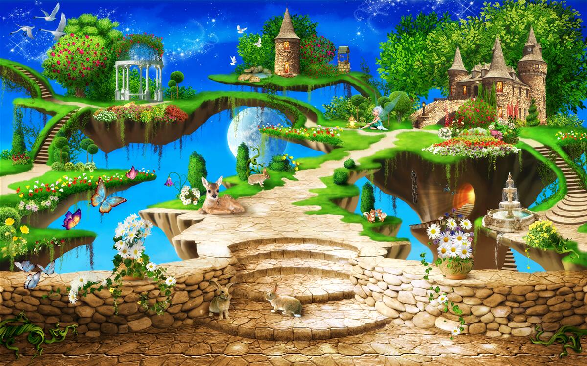 Fotobehang land van het magische bos