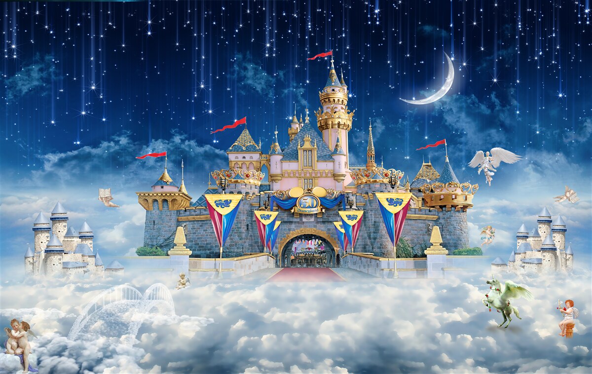 Fotobehang meteorenregen boven een groot fort