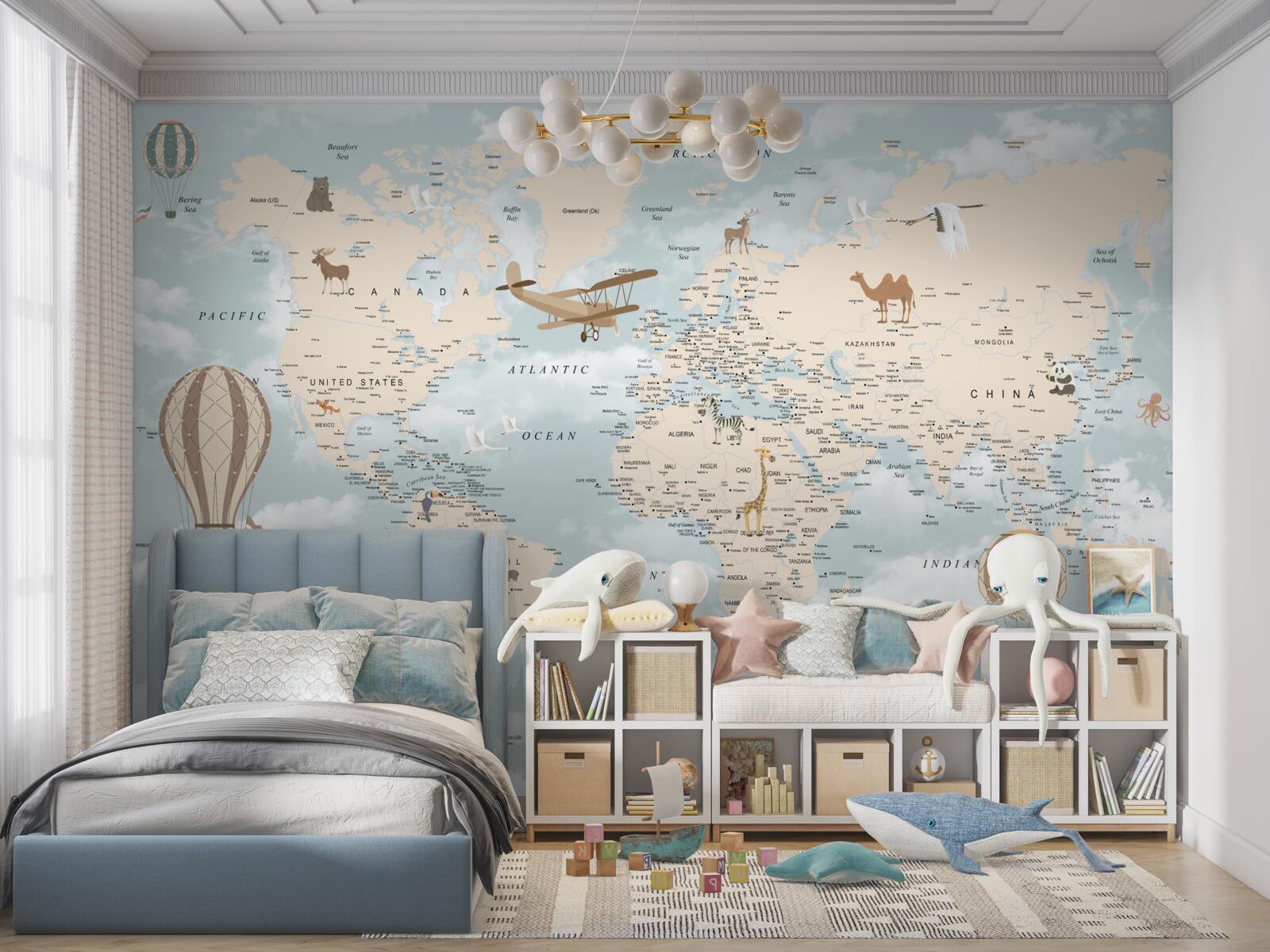 Fotobehang fascinerende wereldkaart