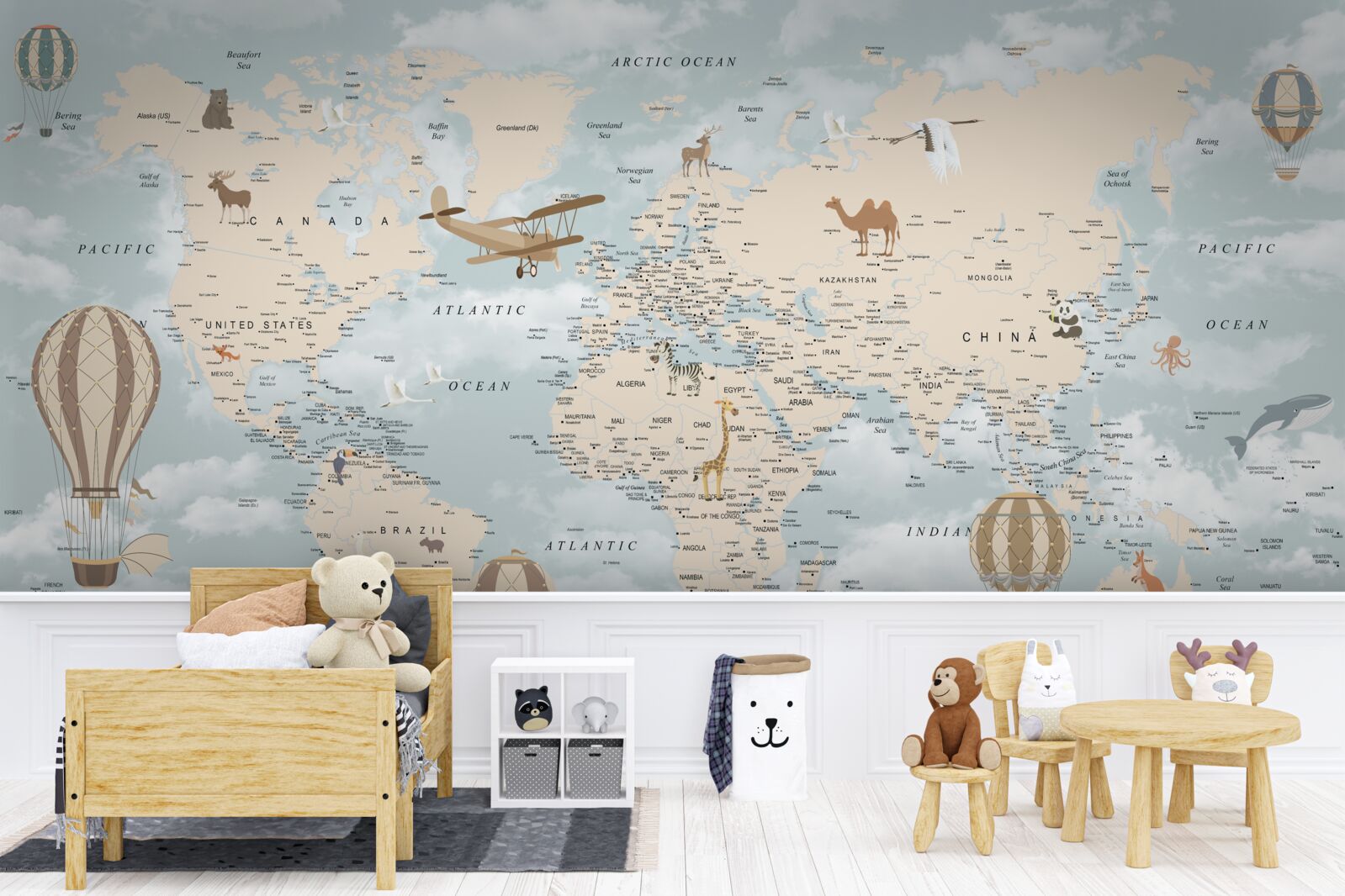 Fotobehang fascinerende wereldkaart