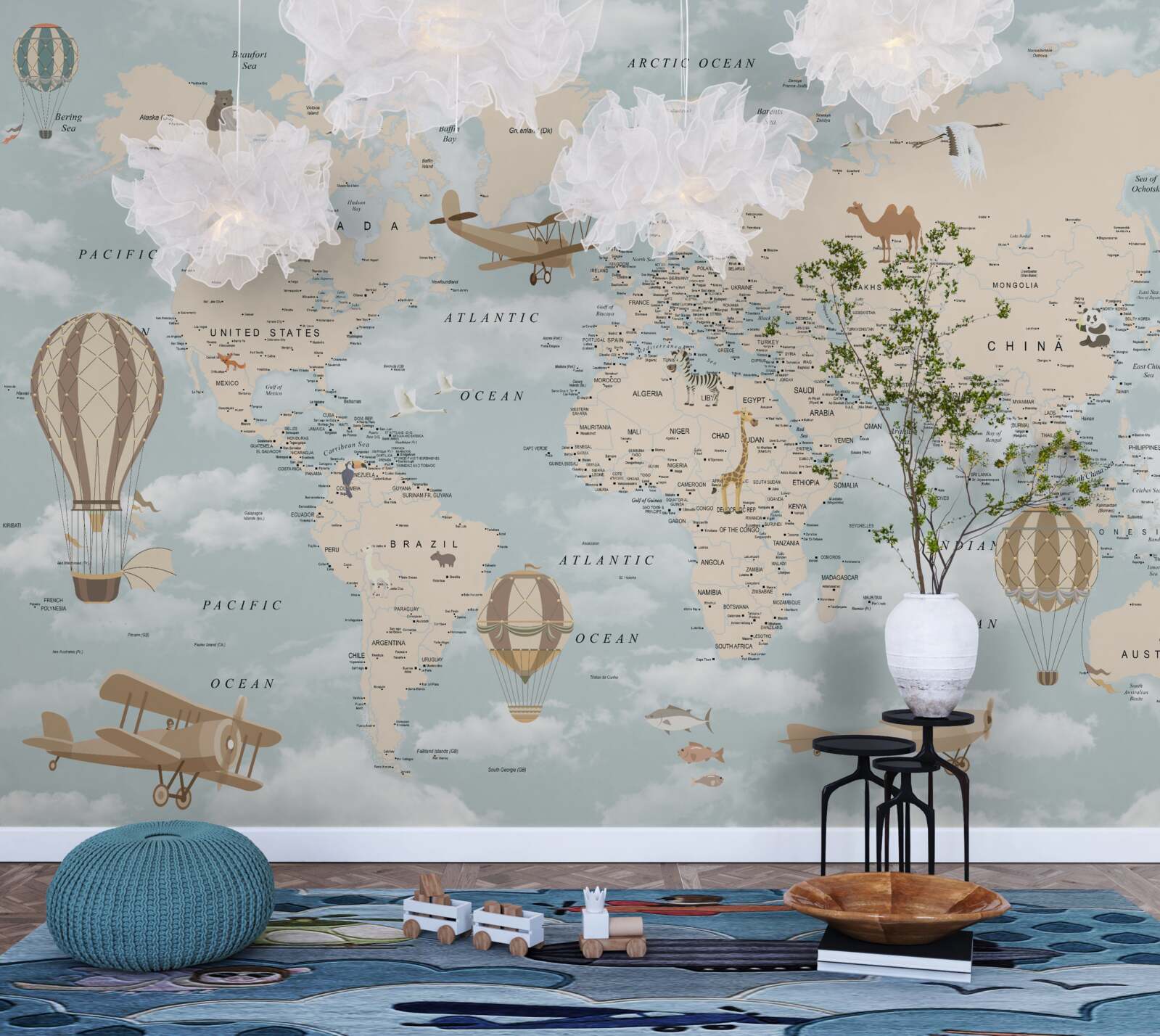 Fotobehang fascinerende wereldkaart