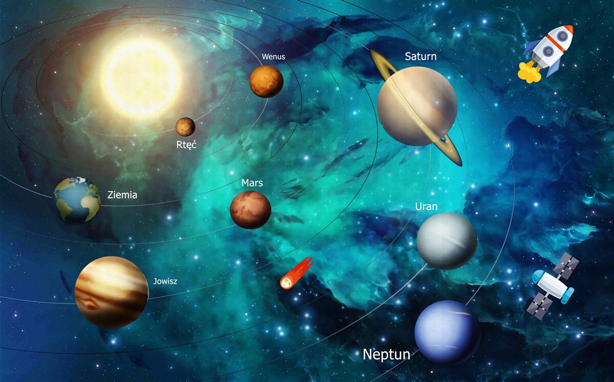 Fotobehang verzameling planeten in het universum