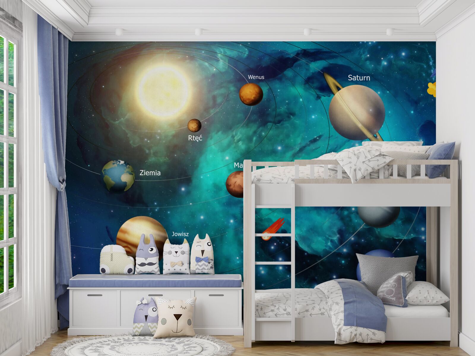 Fotobehang verzameling planeten in het universum