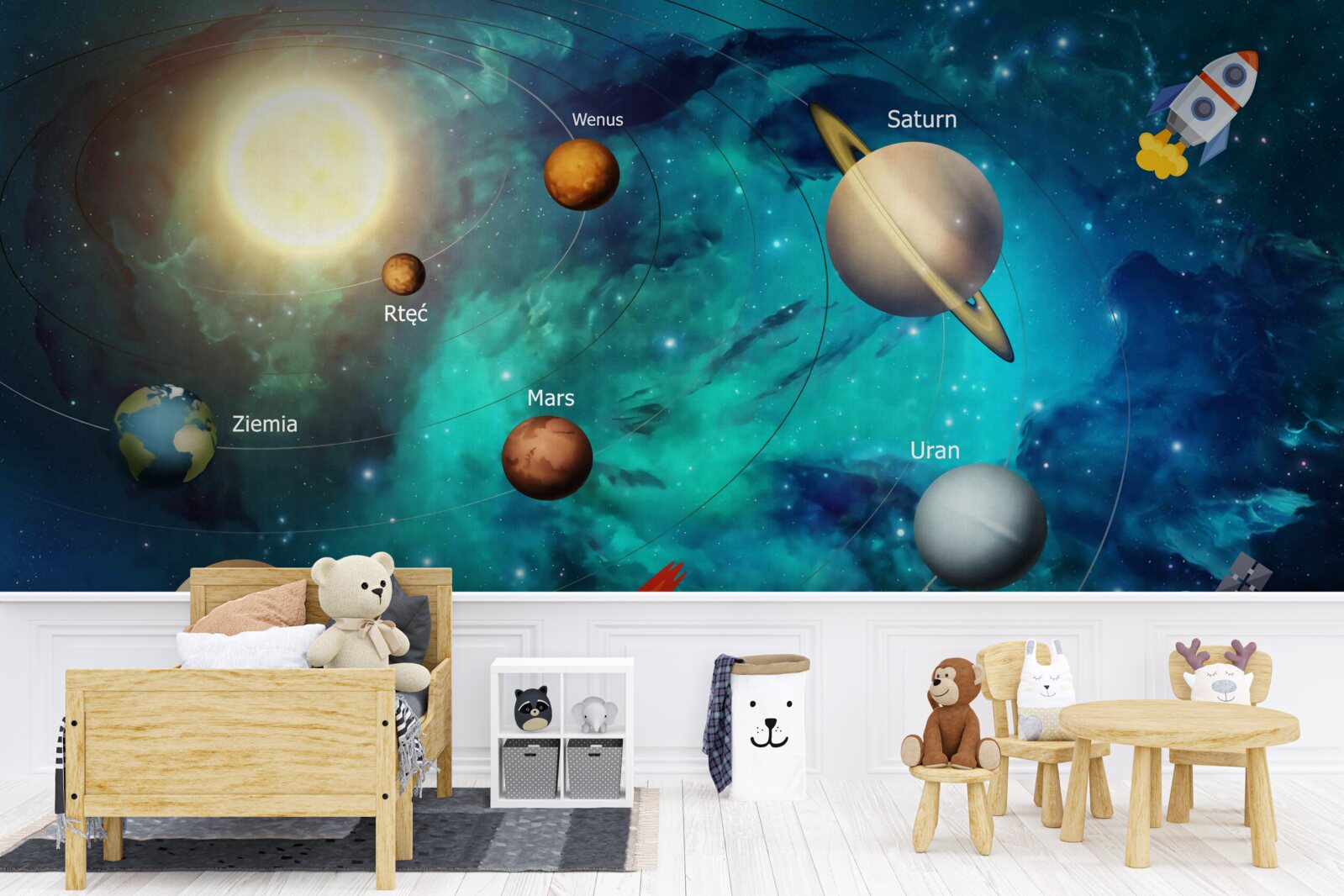 Fotobehang verzameling planeten in het universum