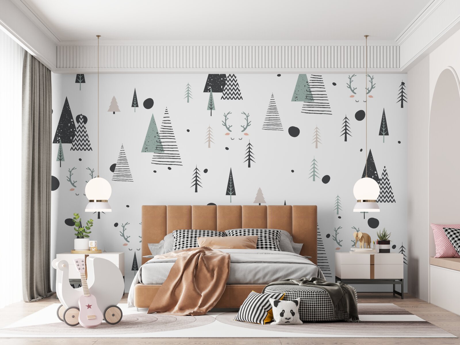 Fotobehang geometrisch abstract bos