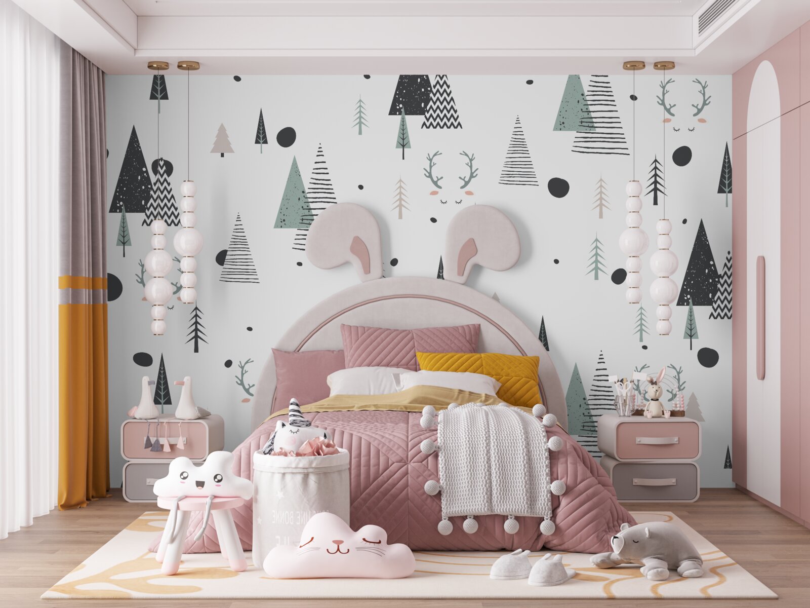 Fotobehang geometrisch abstract bos