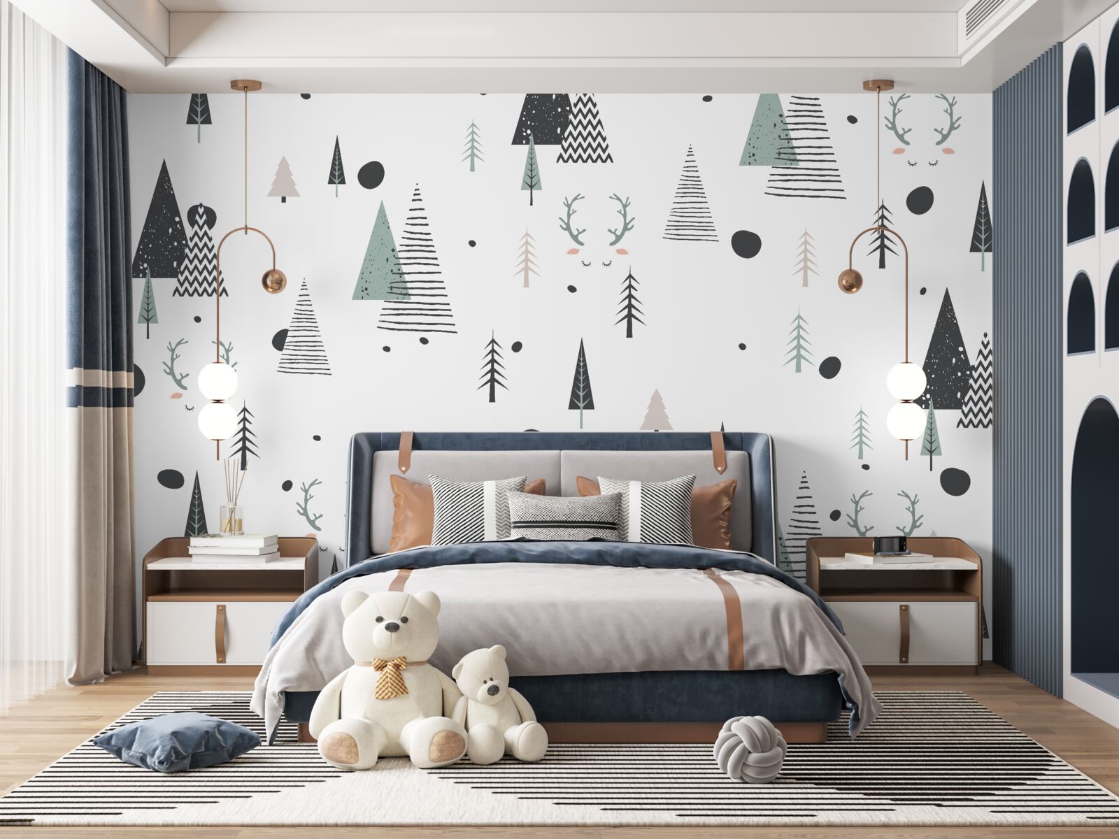 Fotobehang geometrisch abstract bos