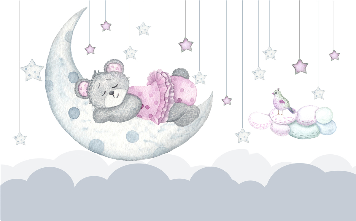 Fotobehang schattige beer op aarde satelliet