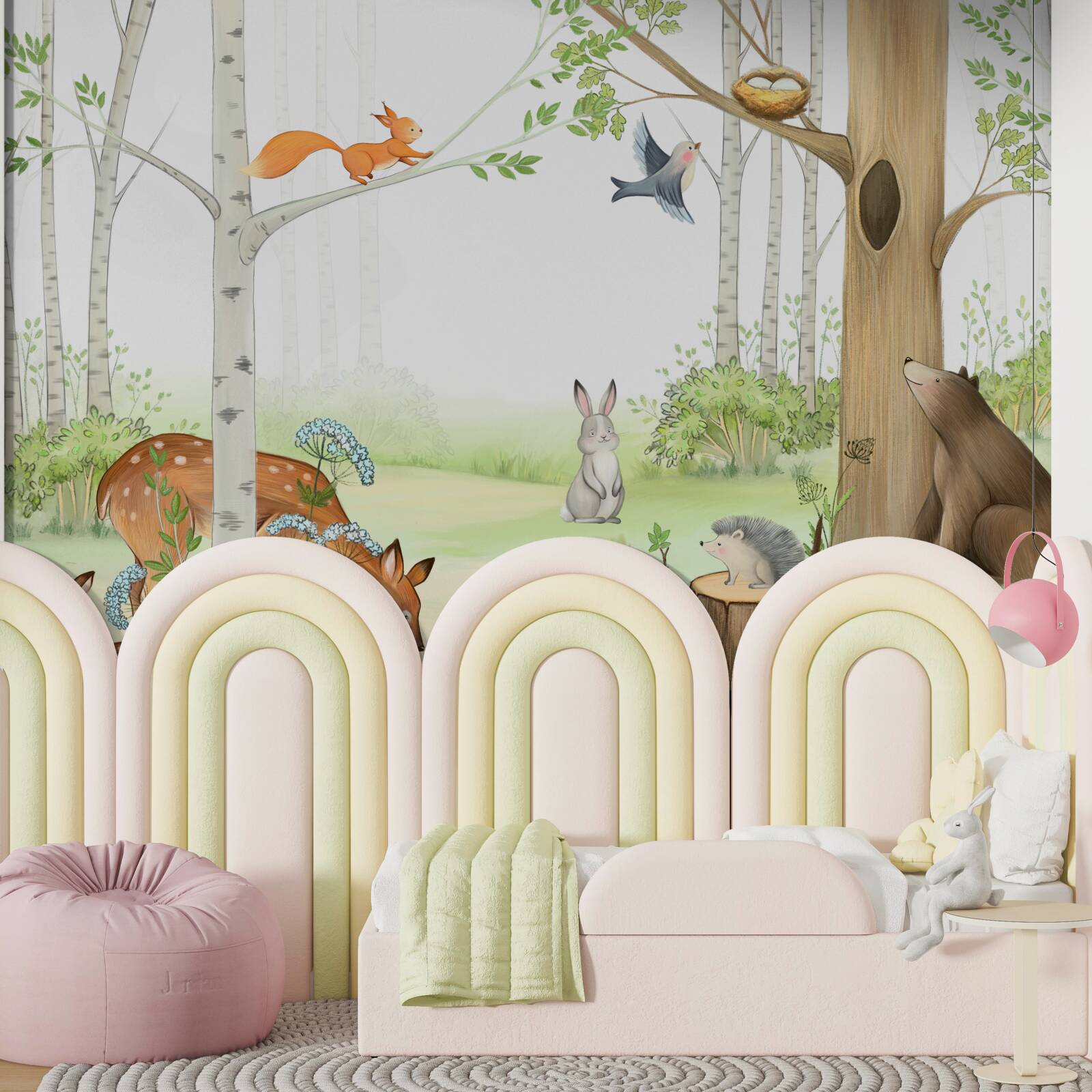 Fotobehang dieren in het bos komen tot leven in de lente