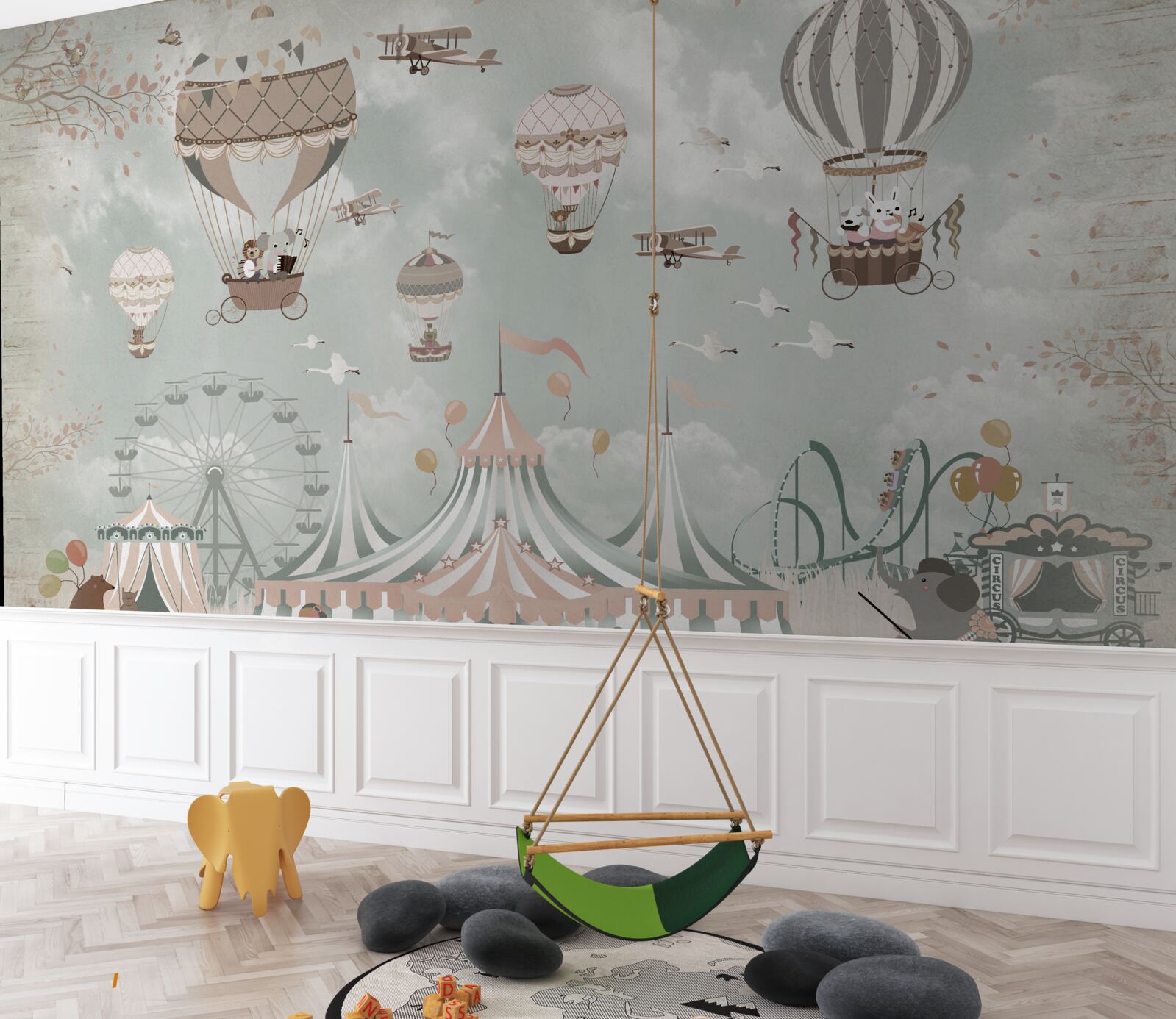 Fotobehang ballonnen gevuld met lucht in een pretpark