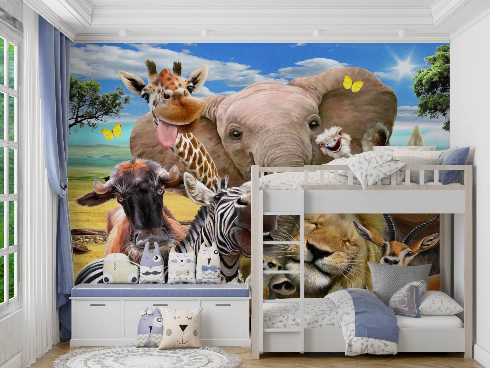 Fotobehang eigenaardige selfie van vriendelijke afrikanen