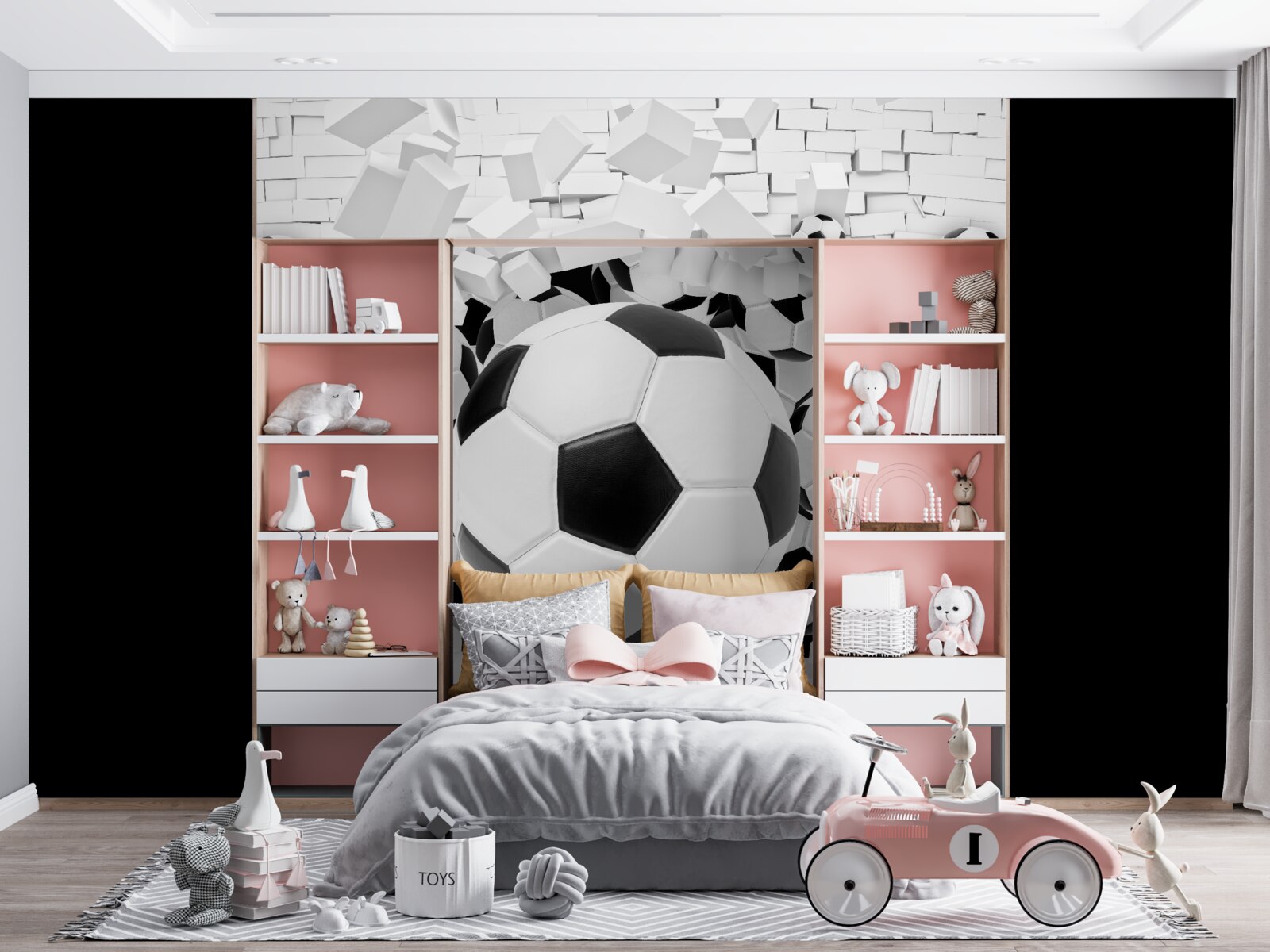 Fotobehang veel voetballen