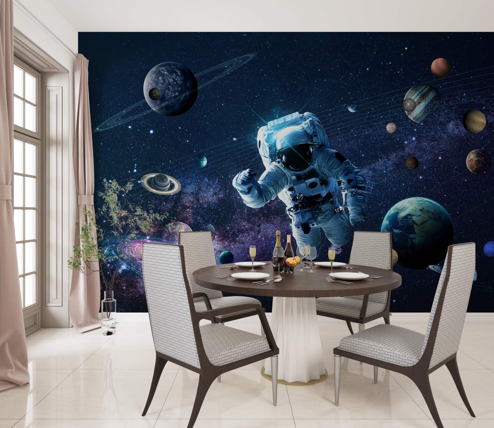 Fotobehang astronaut in het heelal