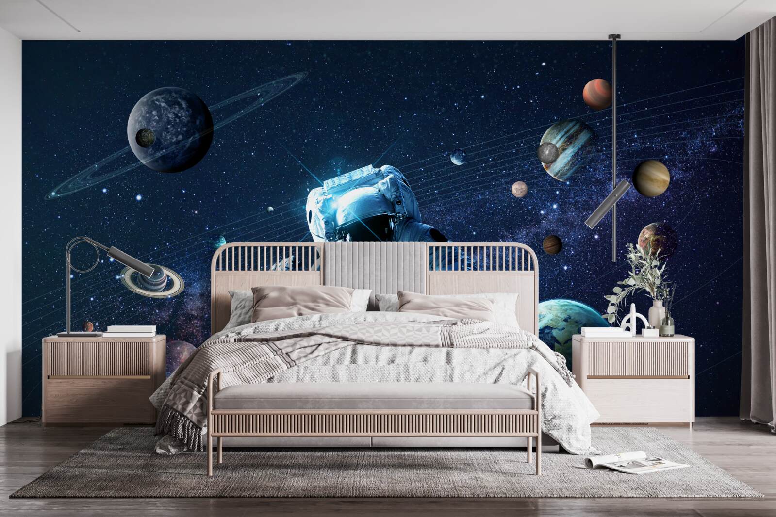 Fotobehang astronaut in het heelal