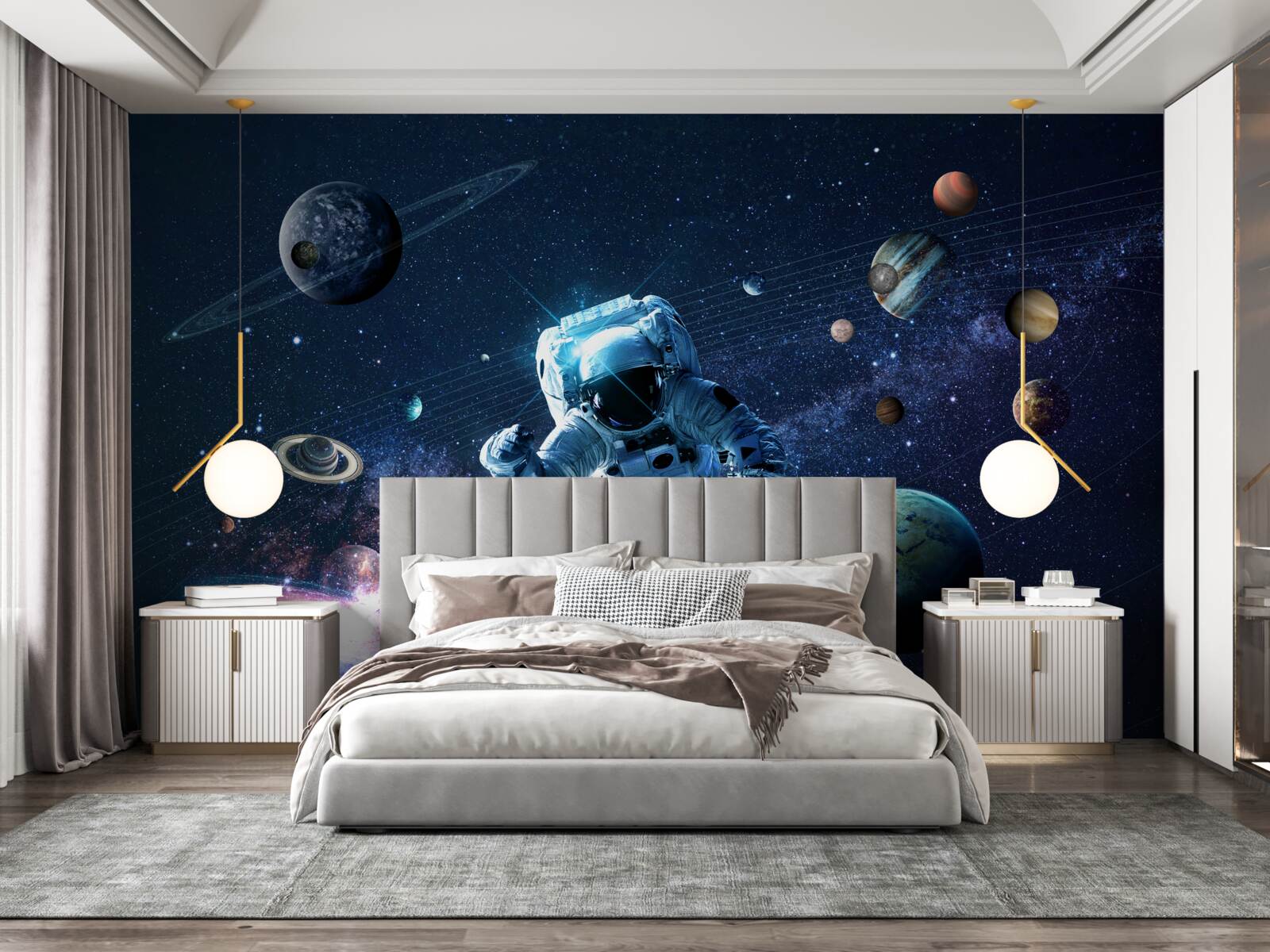 Fotobehang astronaut in het heelal