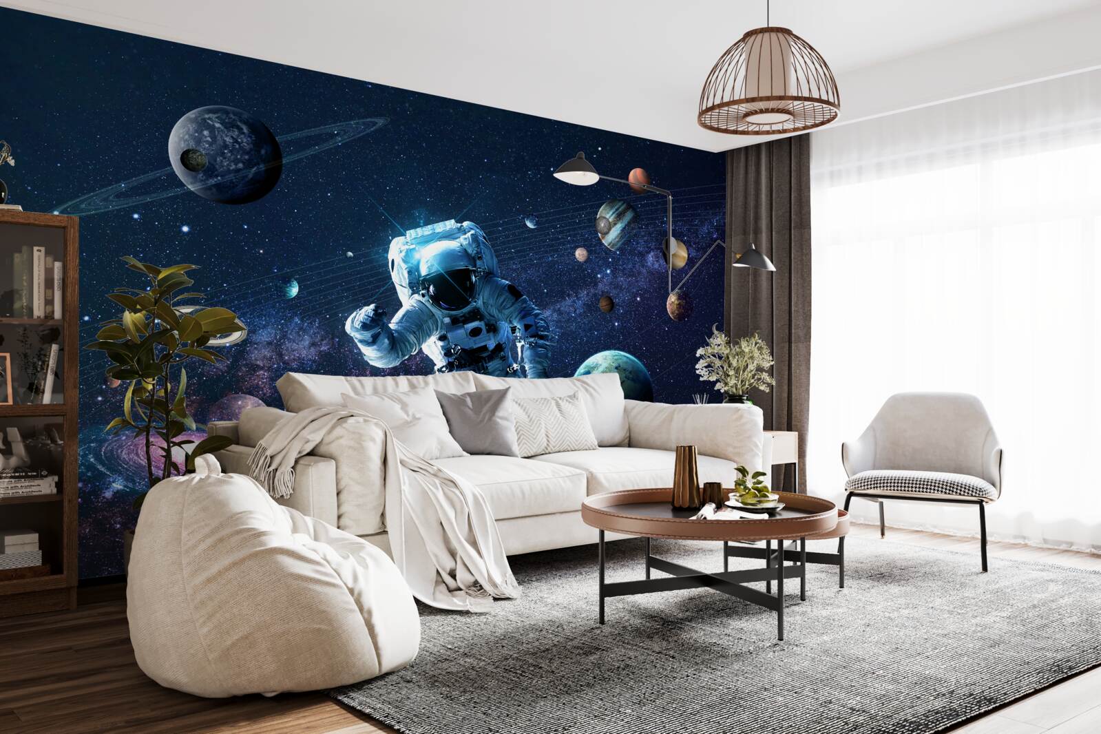 Fotobehang astronaut in het heelal