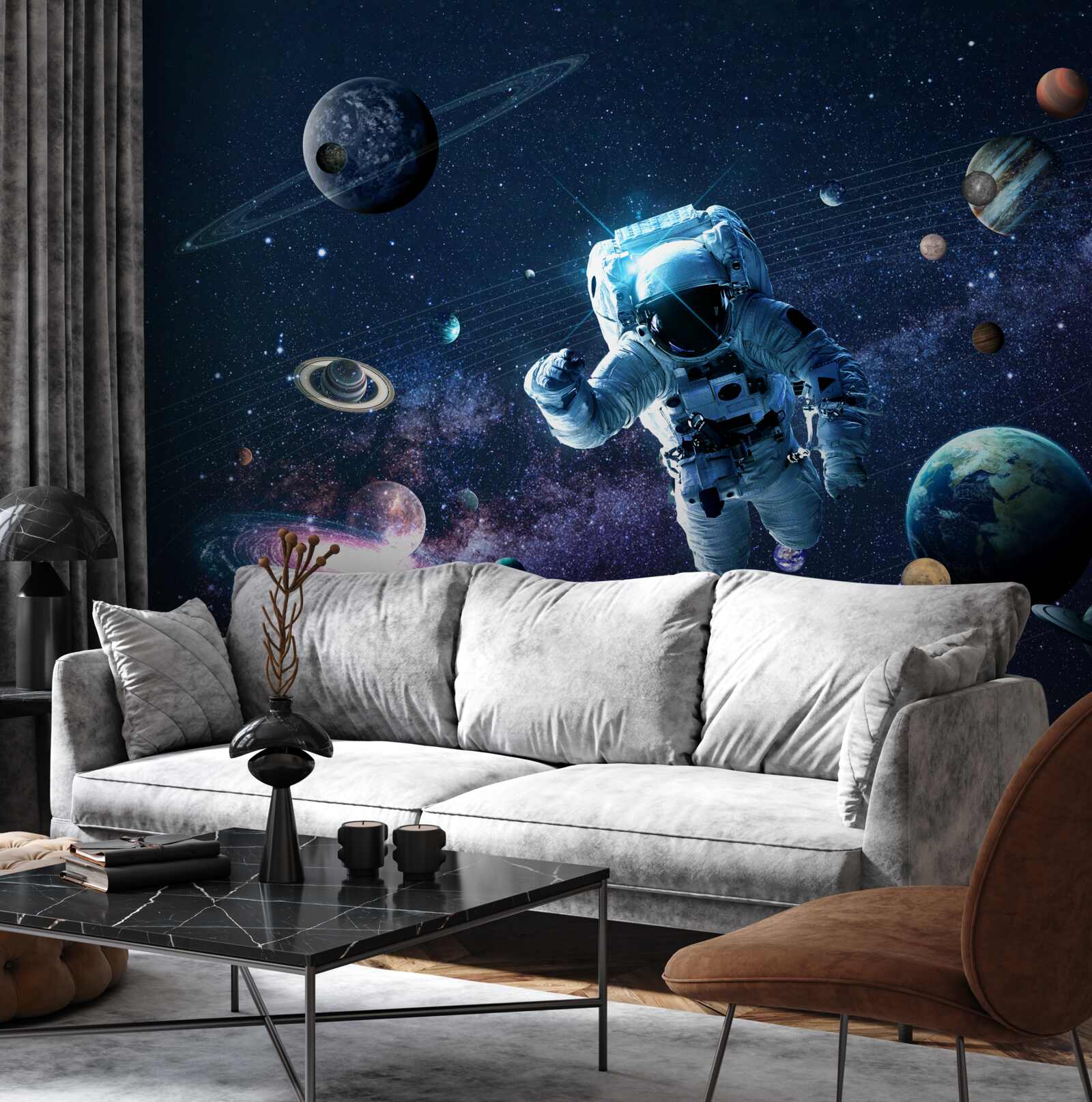 Fotobehang astronaut in het heelal