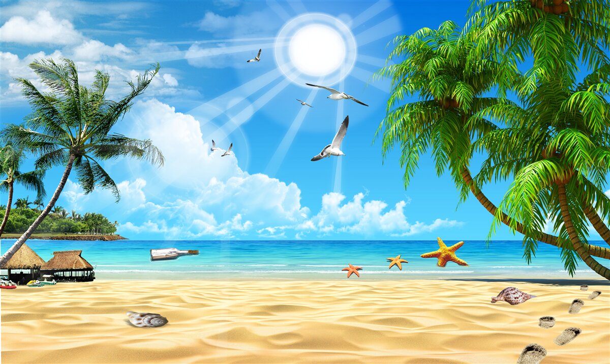 Fotobehang rustige en gezellige plek aan het water