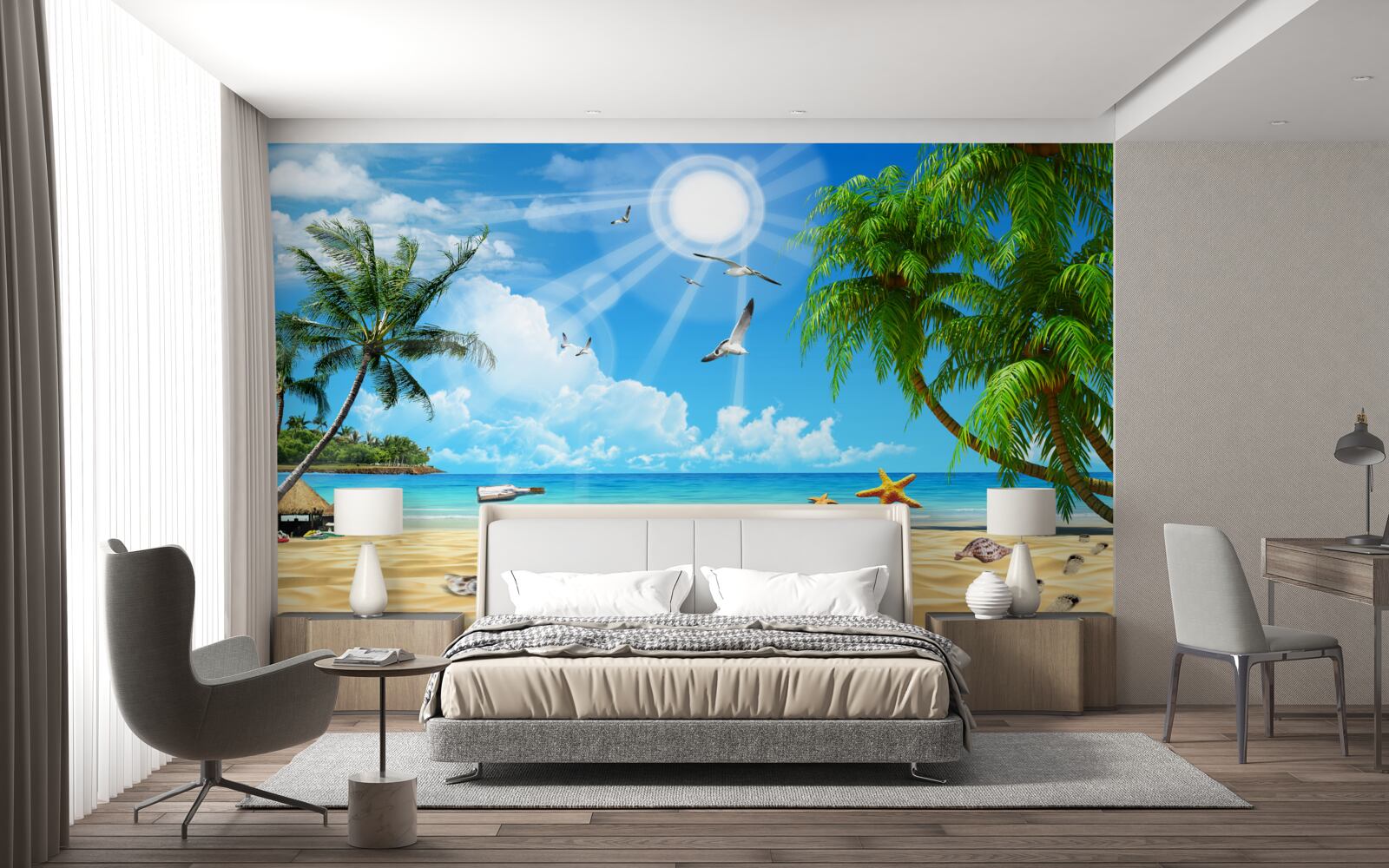 Fotobehang rustige en gezellige plek aan het water