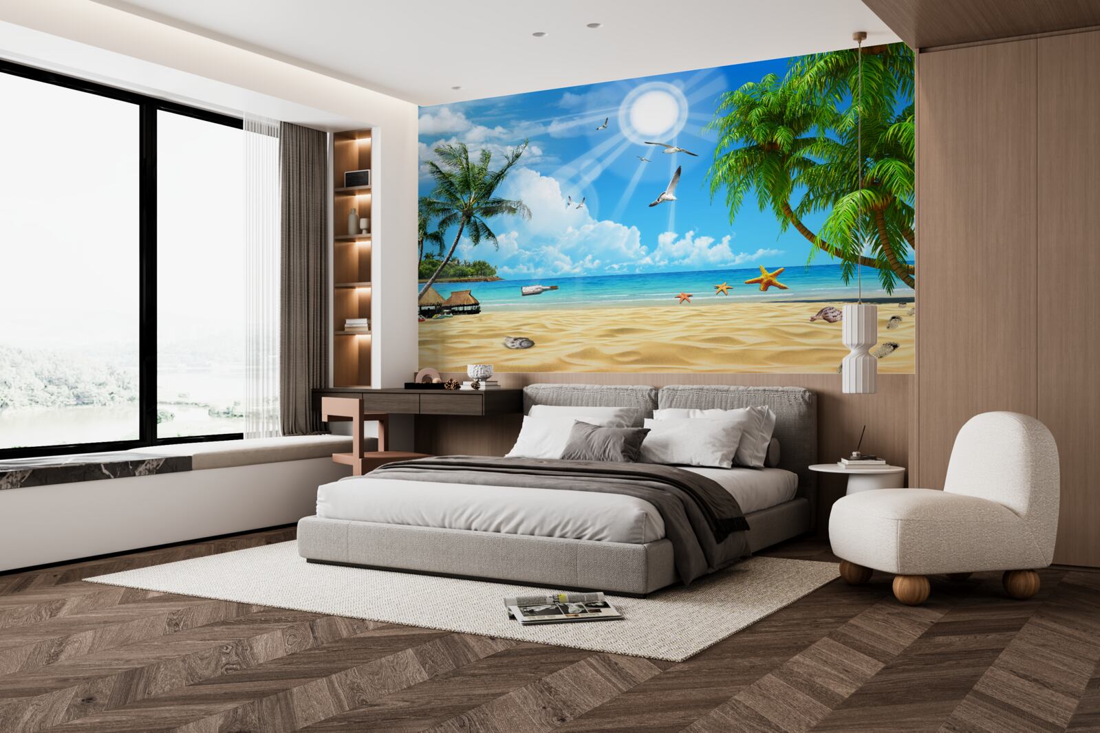 Fotobehang rustige en gezellige plek aan het water