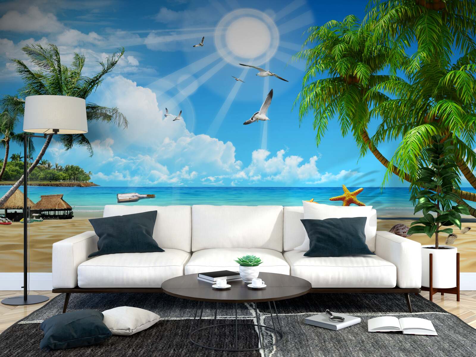 Fotobehang rustige en gezellige plek aan het water