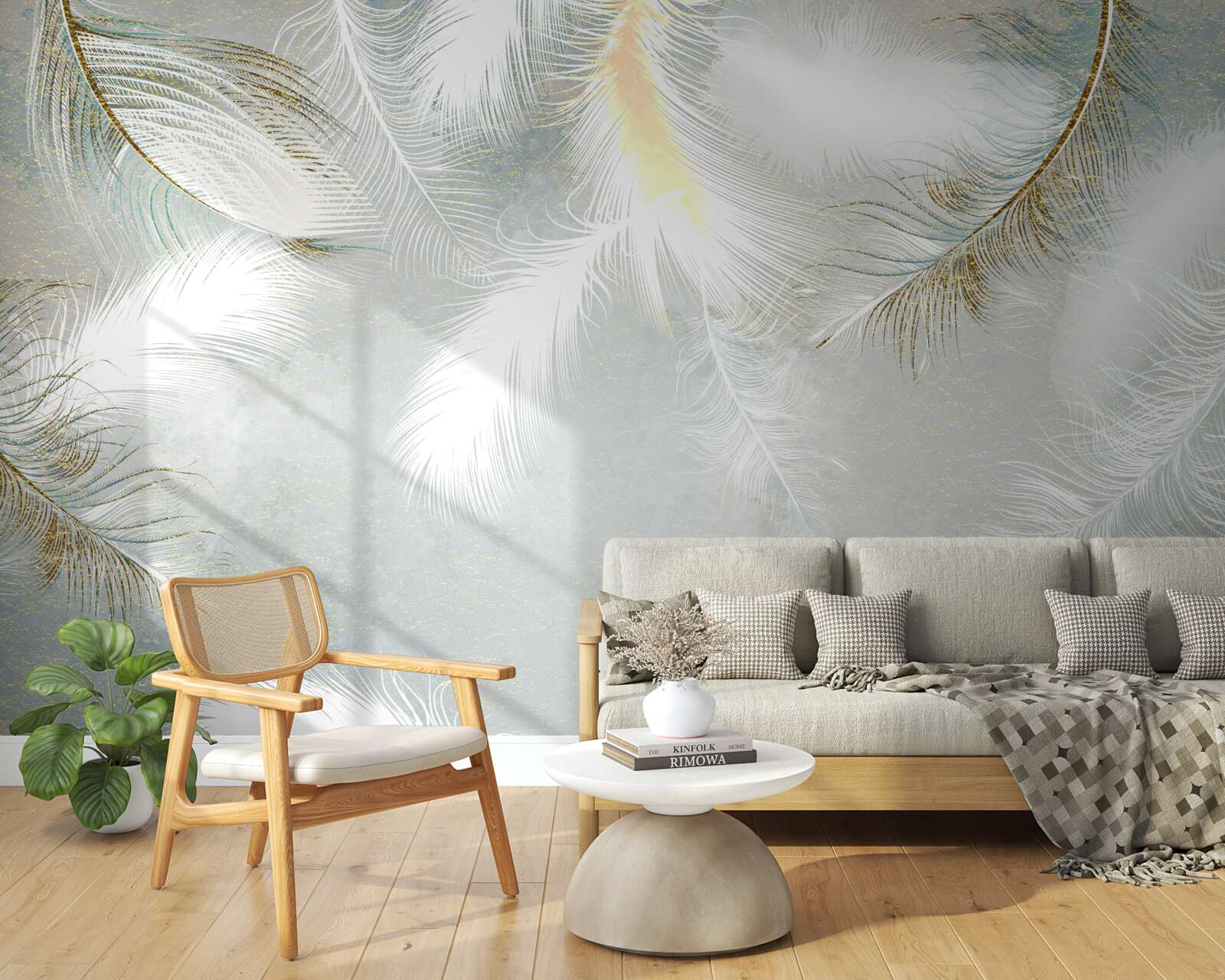 Fotobehang achtergrond van heldere abstracte veren