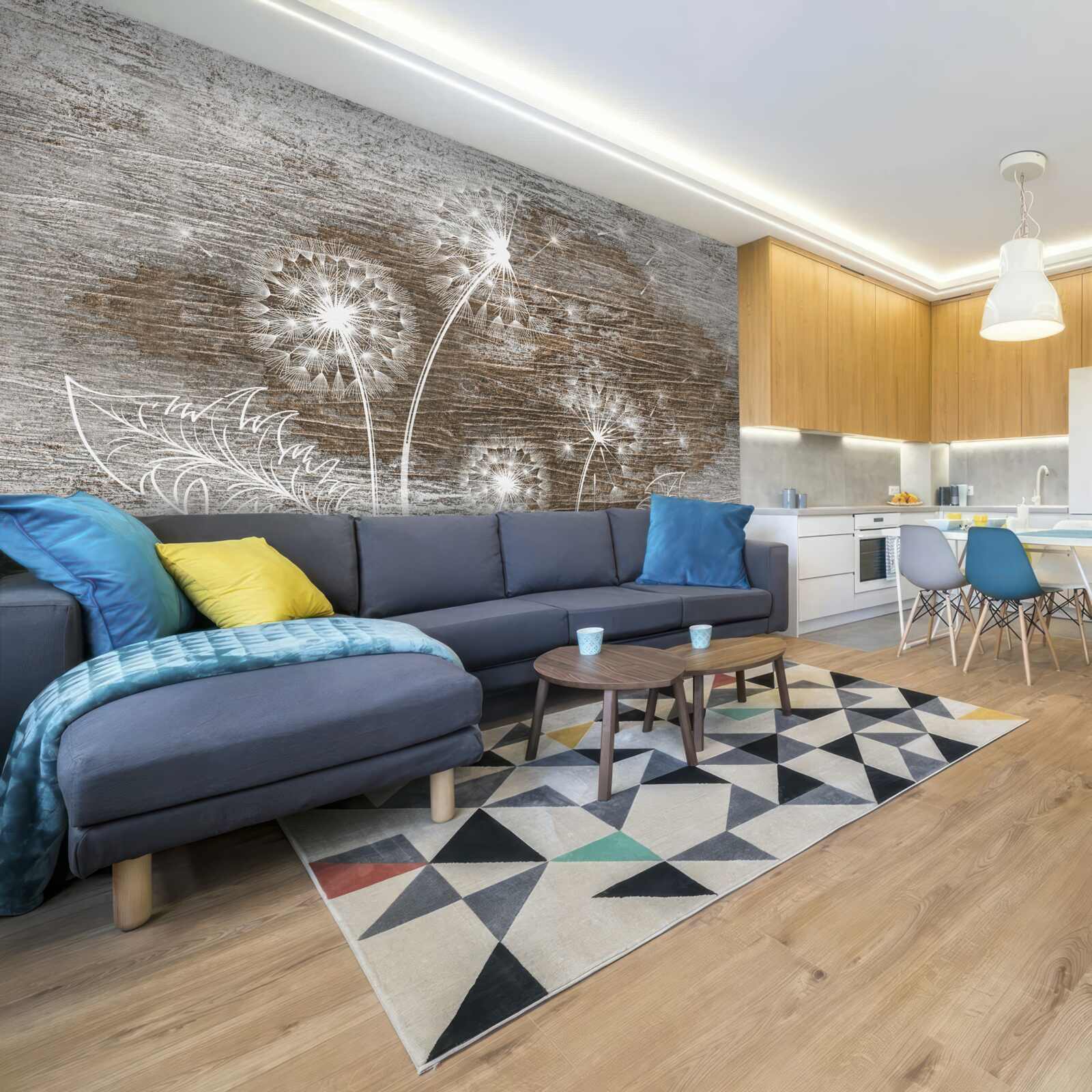 Fotobehang reeën, wit als sneeuw, op een boom