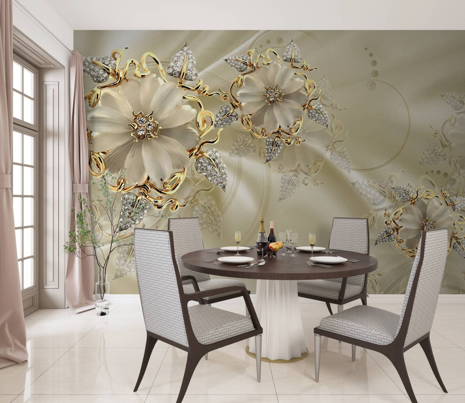 Fotobehang fascinerende broche van edelmetaal