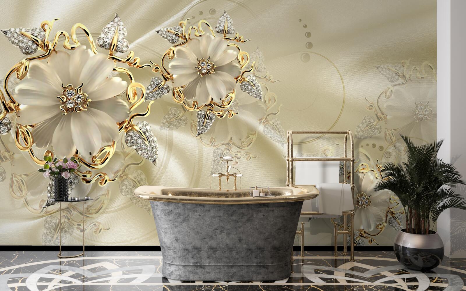 Fotobehang fascinerende broche van edelmetaal