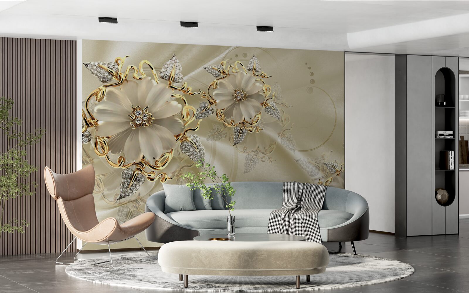 Fotobehang fascinerende broche van edelmetaal