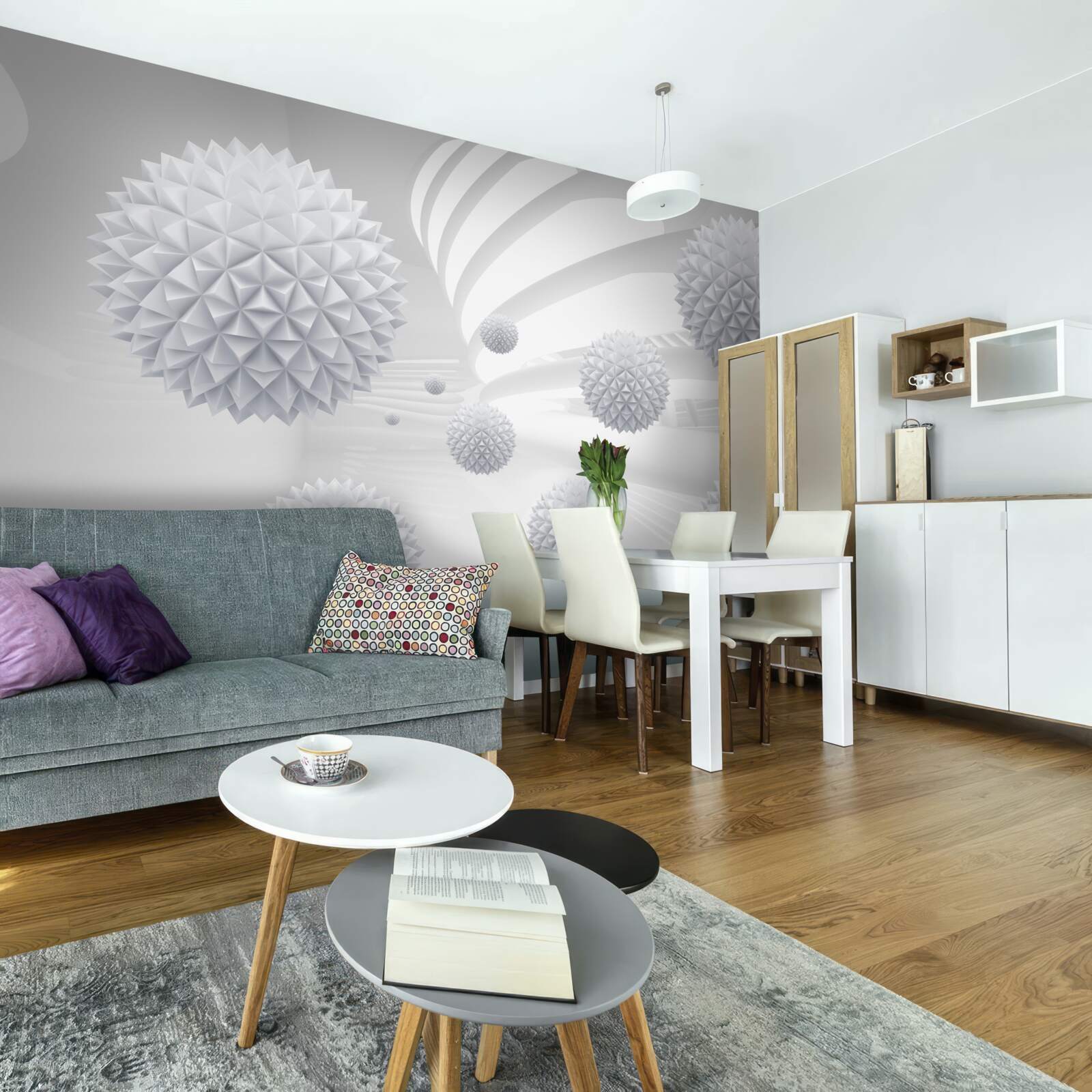 Fotobehang stekelige ballen zwevend in een staat van gewichtloosheid