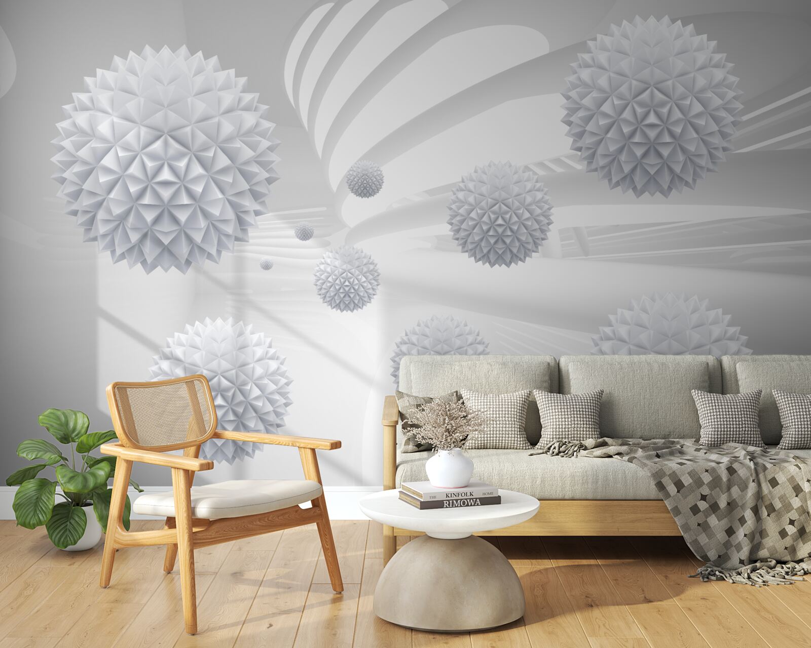 Fotobehang stekelige ballen zwevend in een staat van gewichtloosheid