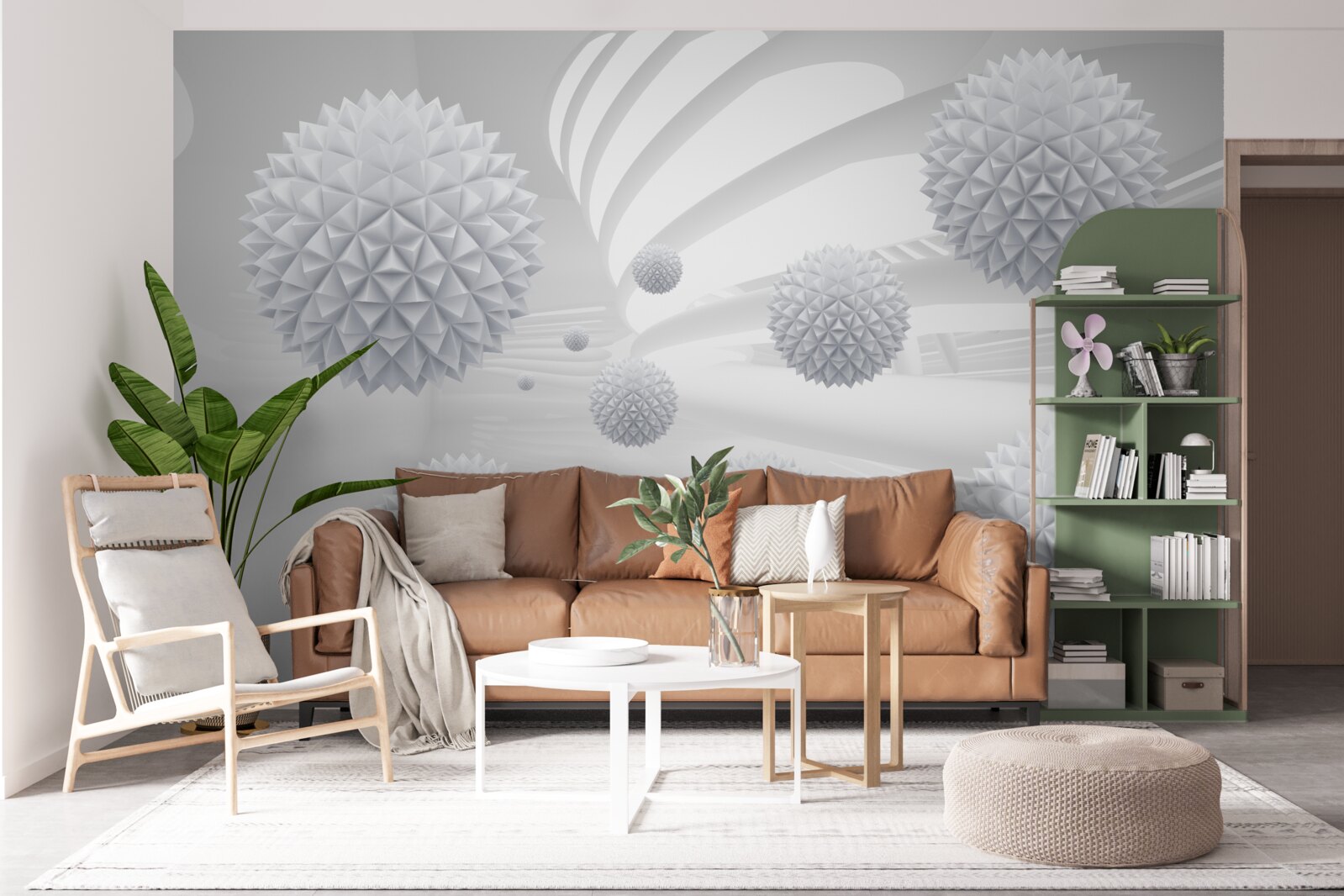 Fotobehang stekelige ballen zwevend in een staat van gewichtloosheid