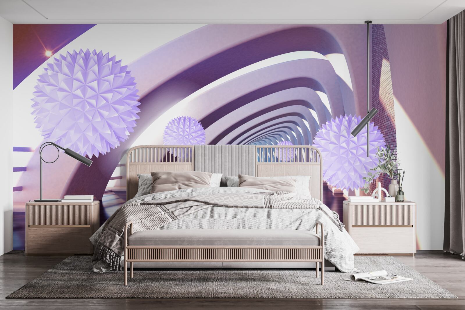 Fotobehang overgang gevormd door dubbelzinnige bollen