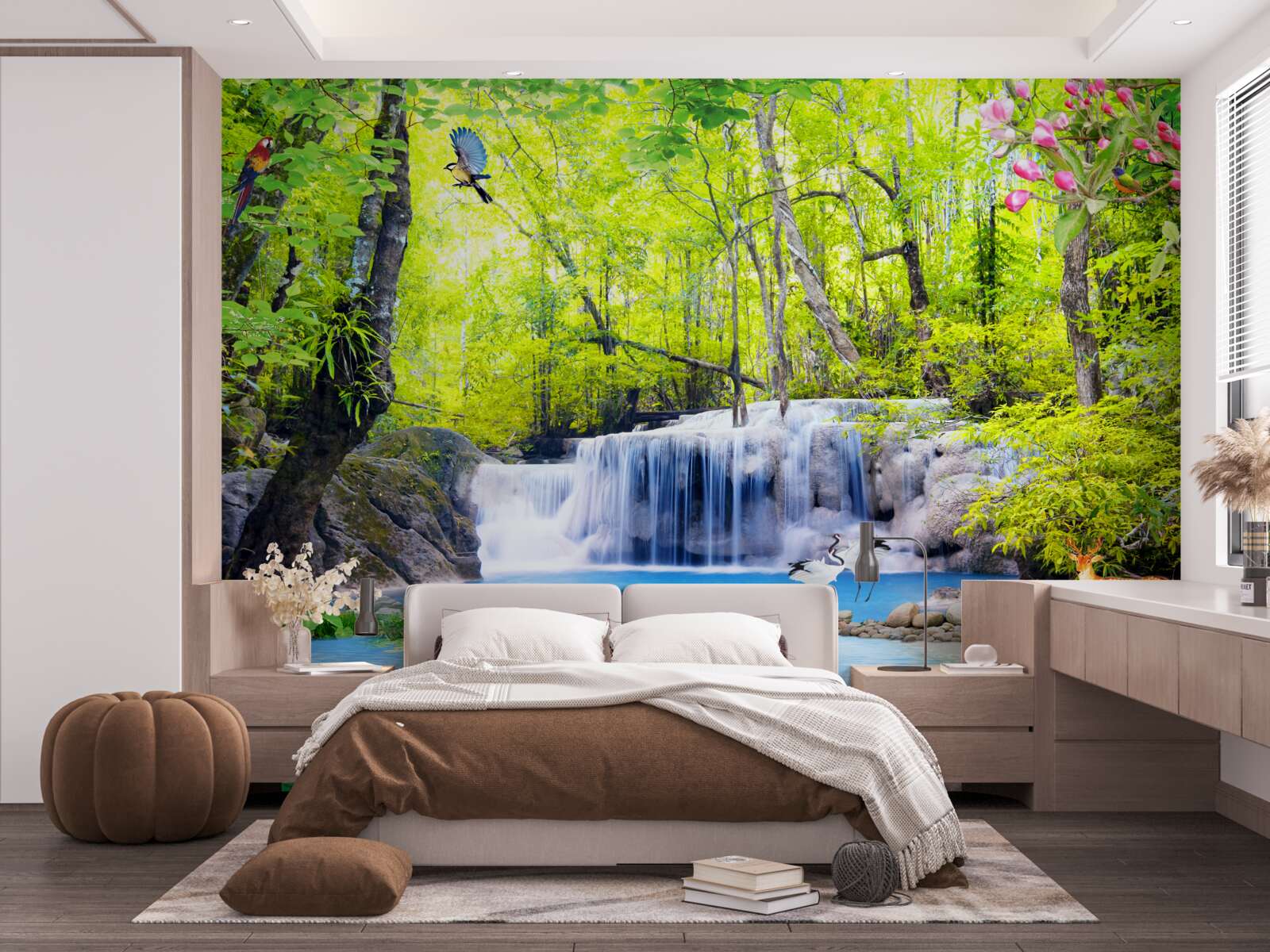 Fotobehang zomerwaterval heeft de magie van de natuur in zich