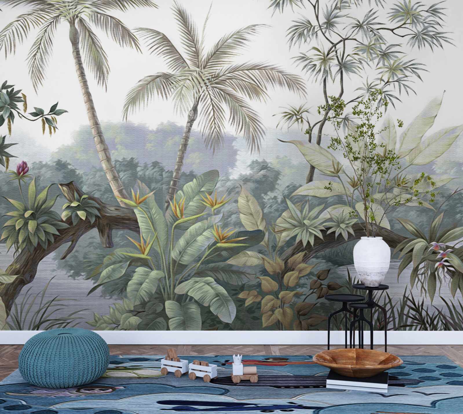 Fotobehang planten in de jungle na de regen