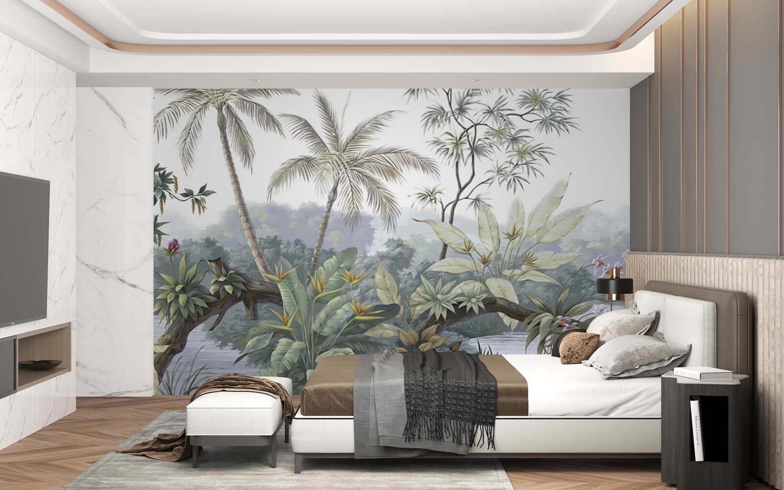 Fotobehang planten in de jungle na de regen