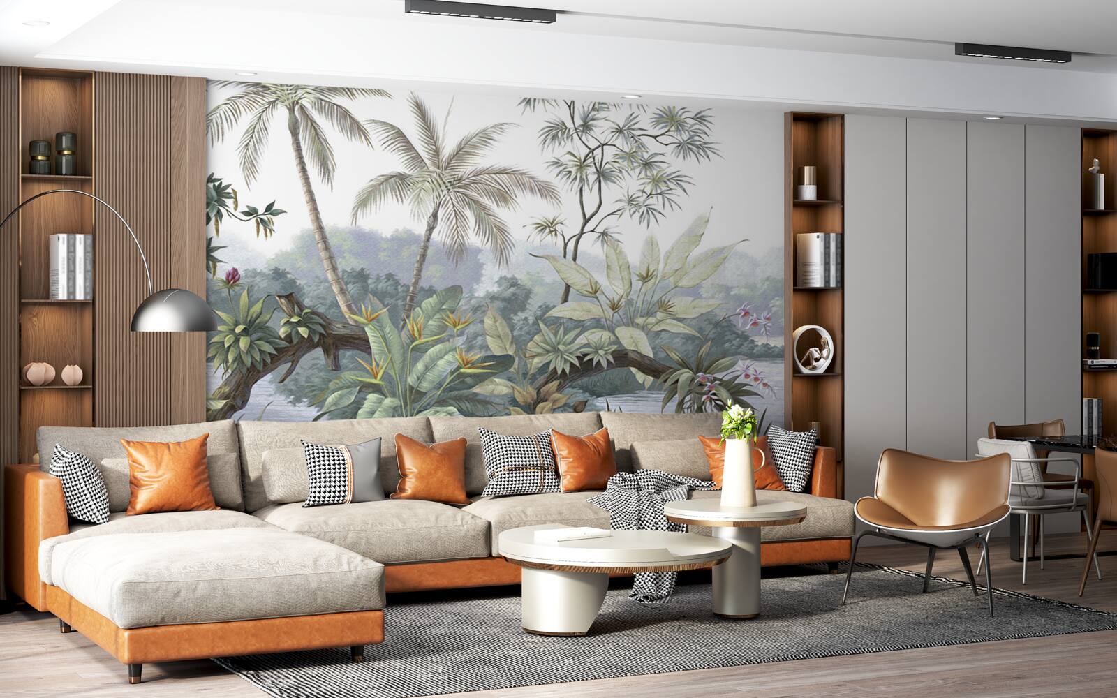 Fotobehang planten in de jungle na de regen