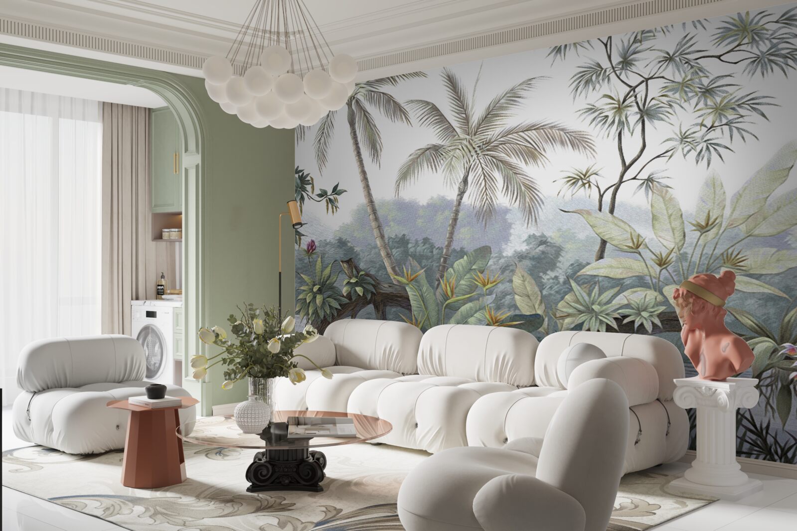 Fotobehang planten in de jungle na de regen