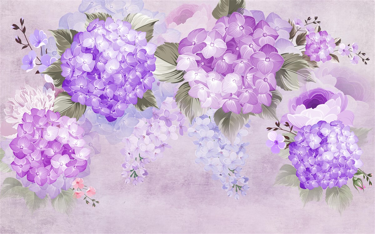 Fotobehang kleurencombinatie in paarse tinten