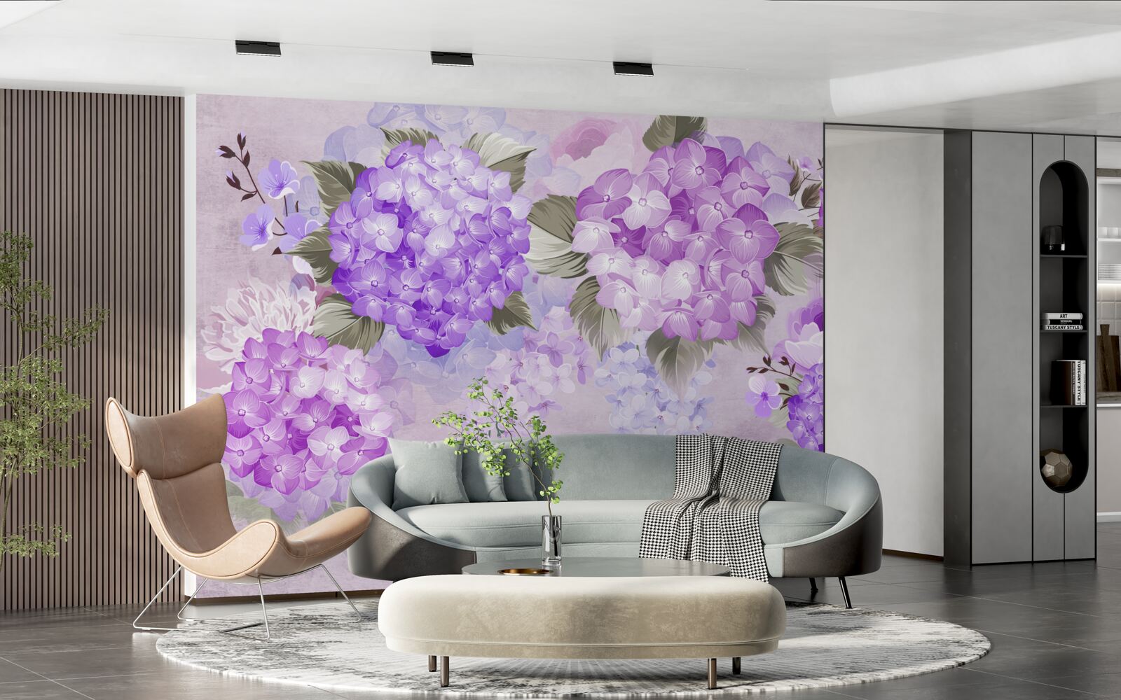 Fotobehang kleurencombinatie in paarse tinten